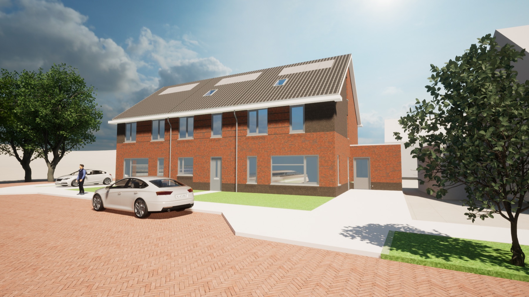 Larvik drie-onder-een-kap woning